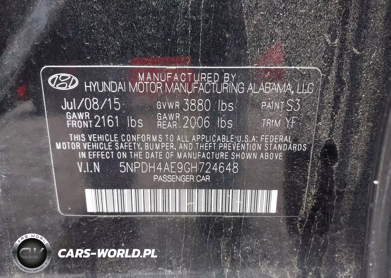 2016 Hyundai Elantra Se VIN:5NPDH4AE9GH724648 - 9