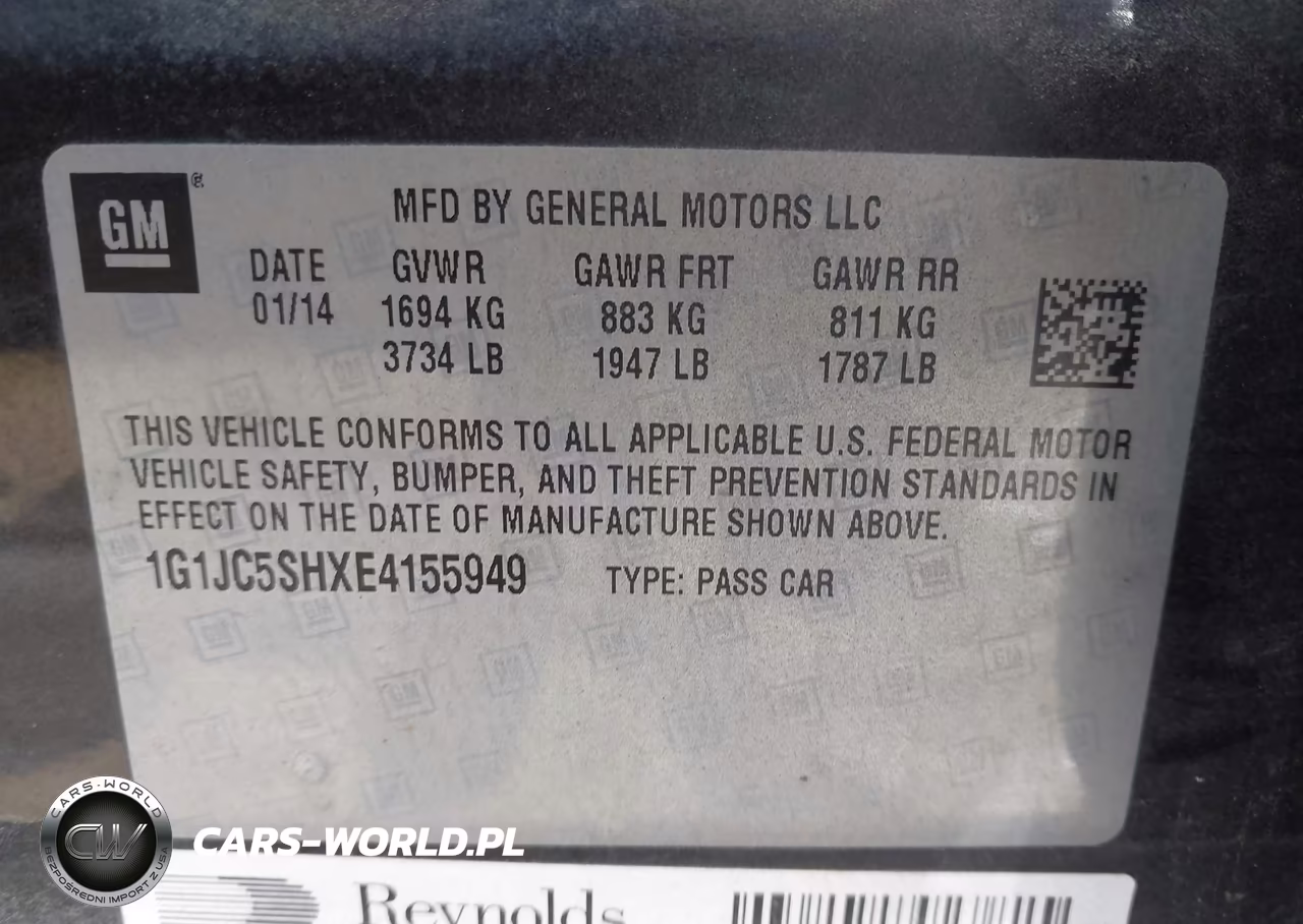2014 Chevrolet Sonic Lt Auto VIN:1G1JC5SHXE4155949 - 9