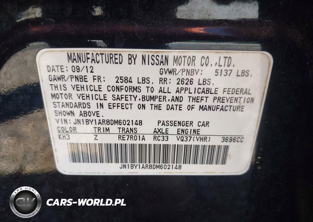 2013 Infiniti M37X VIN:JN1BY1AR8DM602148 - 9