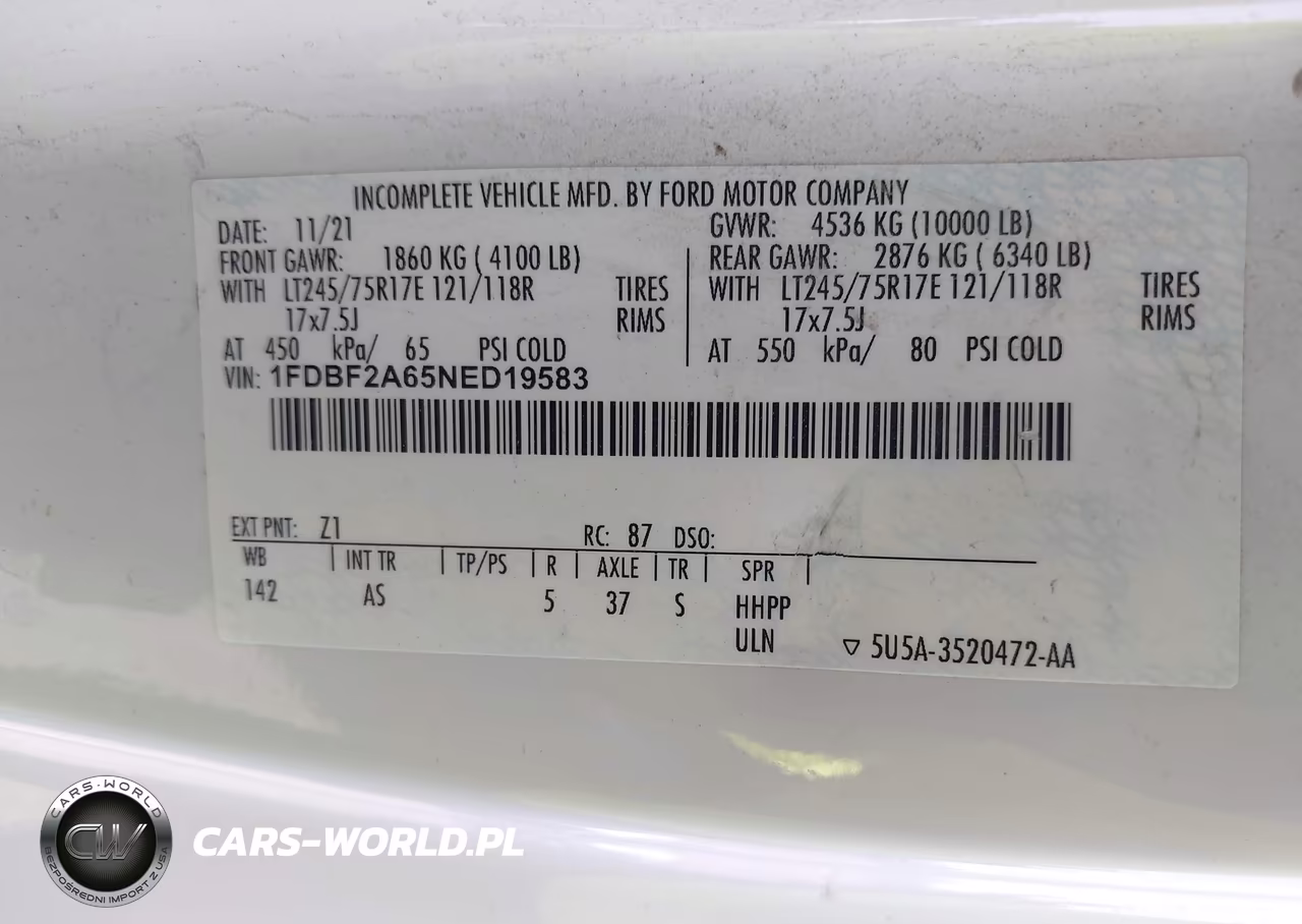 2022 Ford F-250 Xl VIN:1FDBF2A65NED19583 - 9