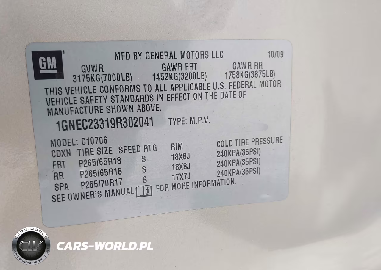 2009 Chevrolet Tahoe Lt1 VIN:1GNEC23319R302041 - 9