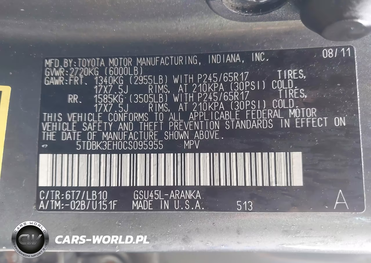 2012 Toyota Highlander Se V6 VIN:5TDBK3EH0CS095955 - 9