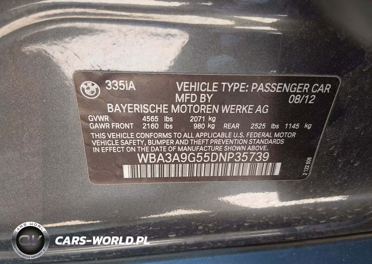 2013 BMW 335 I VIN:WBA3A9G55DNP35739 - 9