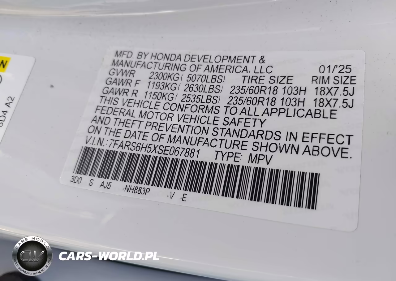 2025 Honda Cr-V Hybrid Sport VIN:7FARS6H5XSE067881 - 9