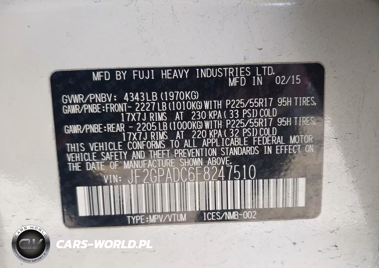 2015 Subaru Xv Crosstrek 2.0I Premium VIN:JF2GPADC6F8247510 - 9