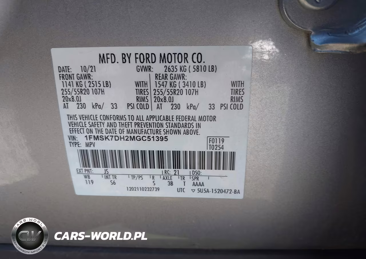 2021 Ford Explorer Xlt VIN:1FMSK7DH2MGC51395 - 9