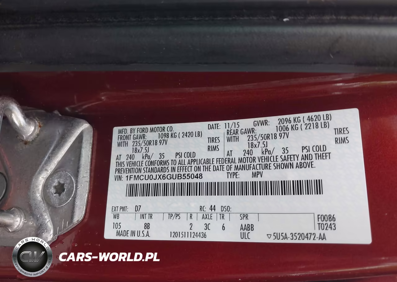 2016 Ford Escape Titanium VIN:1FMCU0JX6GUB55048 - 9