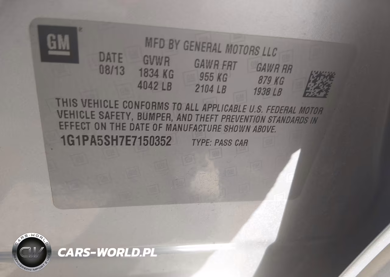 2014 Chevrolet Cruze Ls Auto VIN:1G1PA5SH7E7150352 - 9