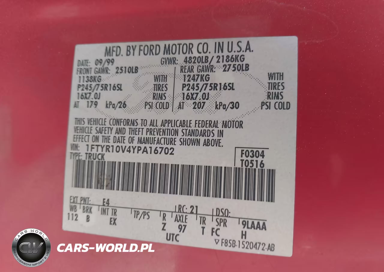 2000 Ford Ranger Xl-Xlt VIN:1FTYR10V4YPA16702 - 9