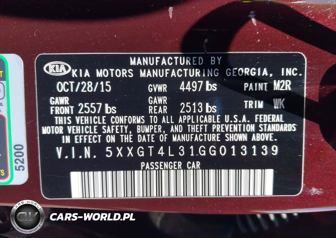 2016 Kia Optima Lx VIN:5XXGT4L31GG013139 - 9