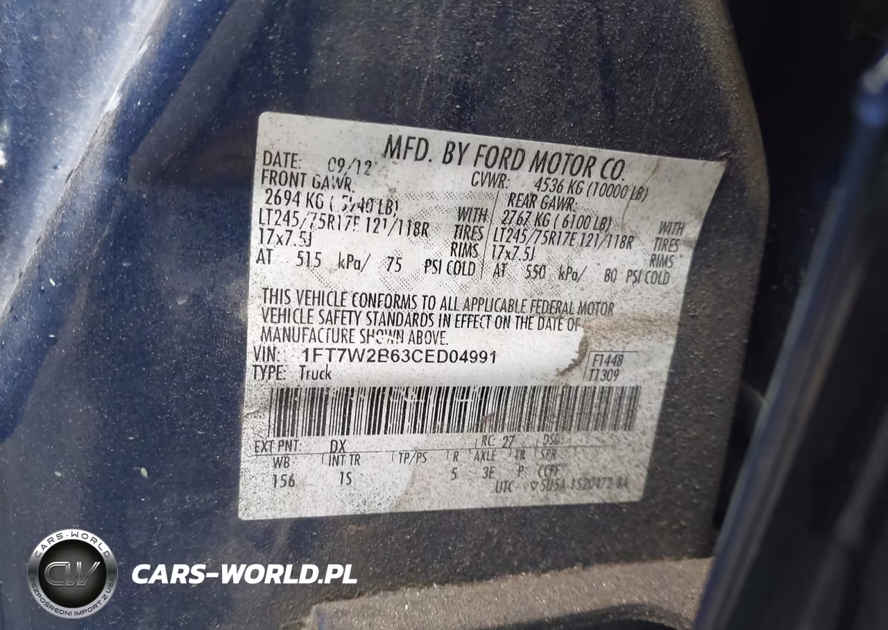 2012 Ford F-250 Xl VIN:1FT7W2B63CED04991 - 9
