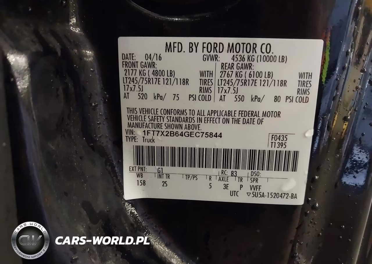 2016 Ford F-250 Xl VIN:1FT7X2B64GEC75844 - 9