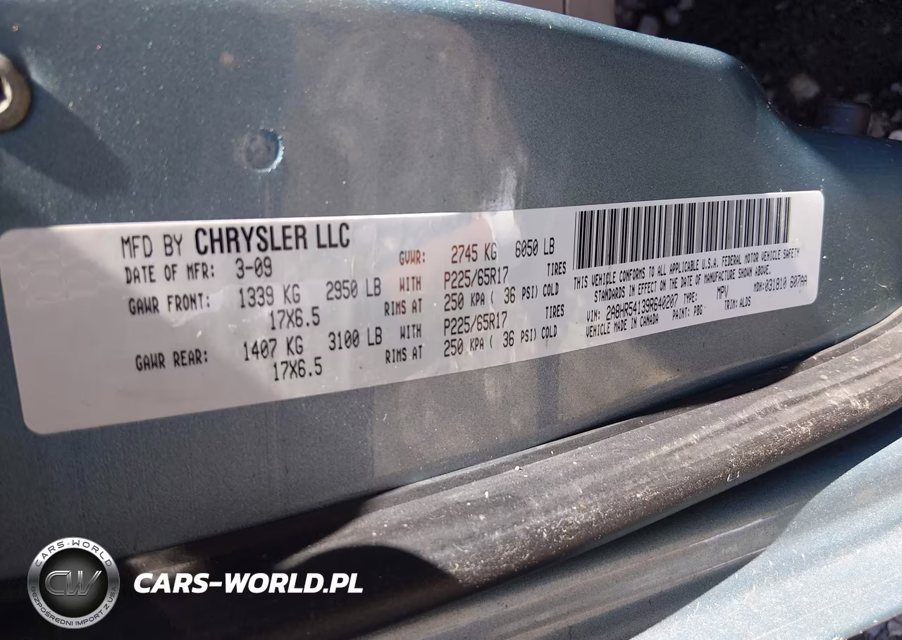 2009 Chrysler Town & Country Touring VIN:2A8HR54139R640207 - 9