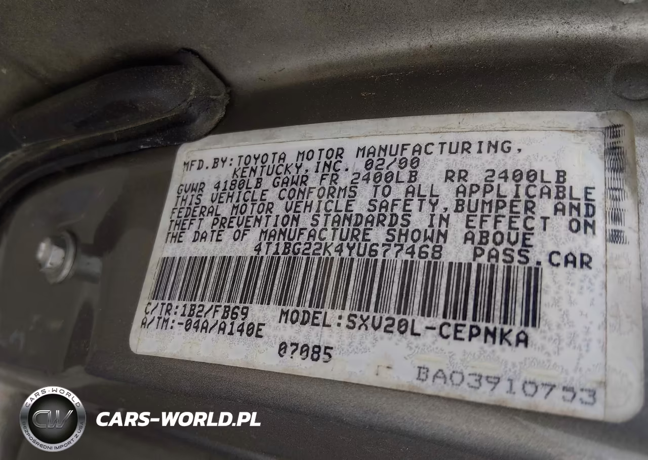 2000 Toyota Camry Le VIN:4T1BG22K4YU677468 - 9