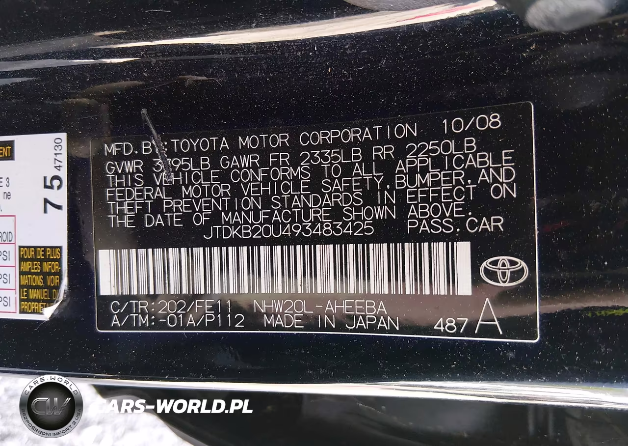 2009 Toyota Prius VIN:JTDKB20U493483425 - 9