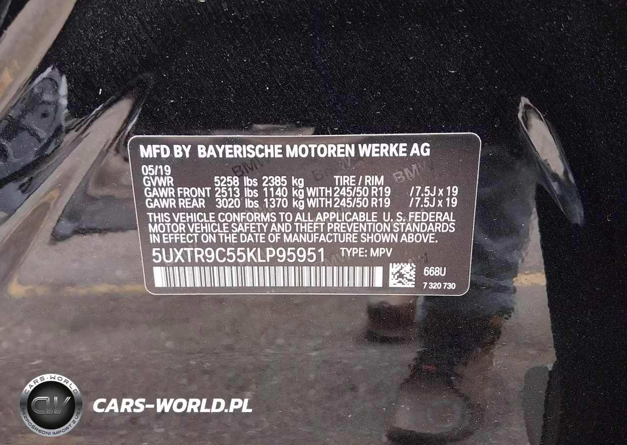 2019 BMW X3 xDrive30I VIN:5UXTR9C55KLP95951 - 9