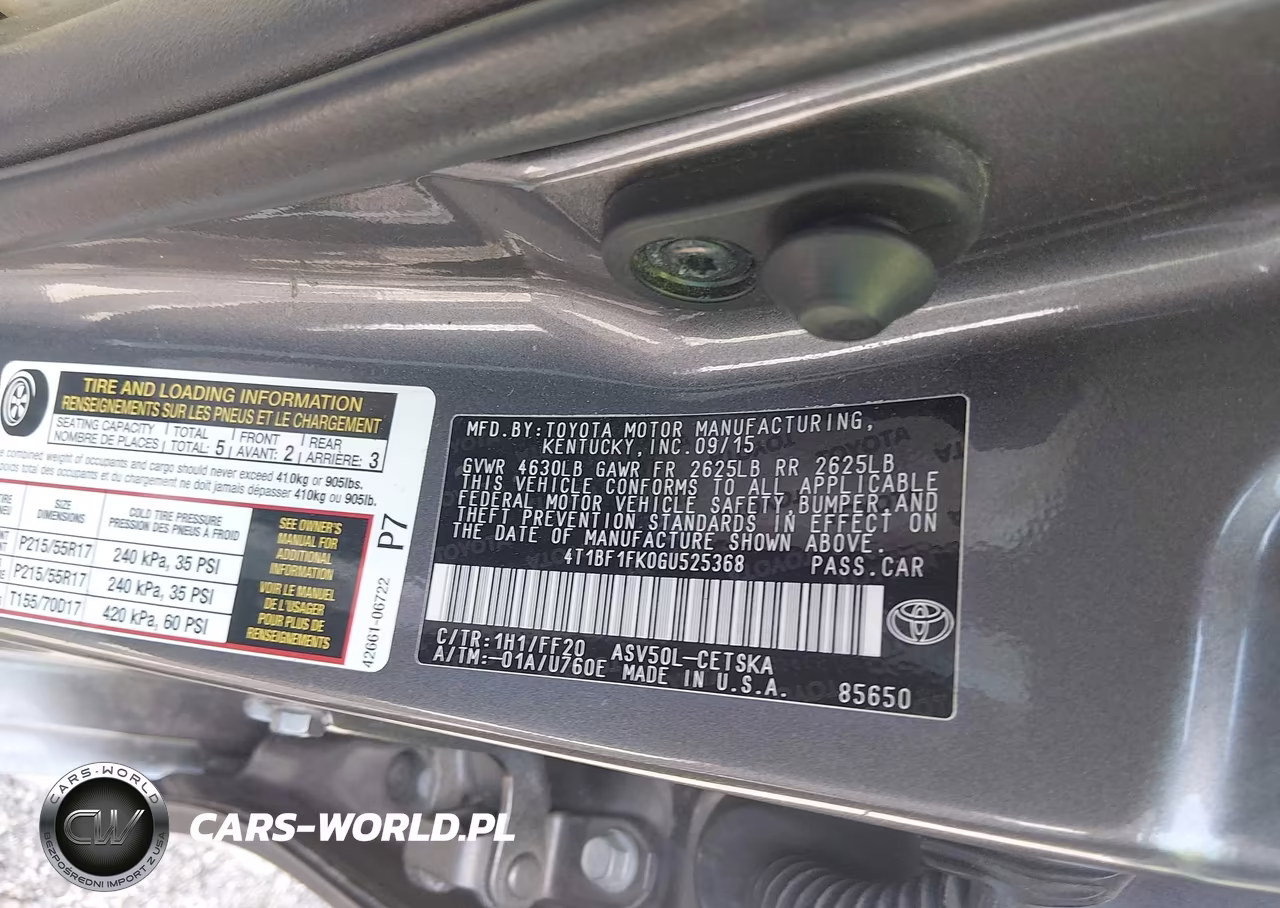 2016 Toyota Camry Se VIN:4T1BF1FK0GU525368 - 9