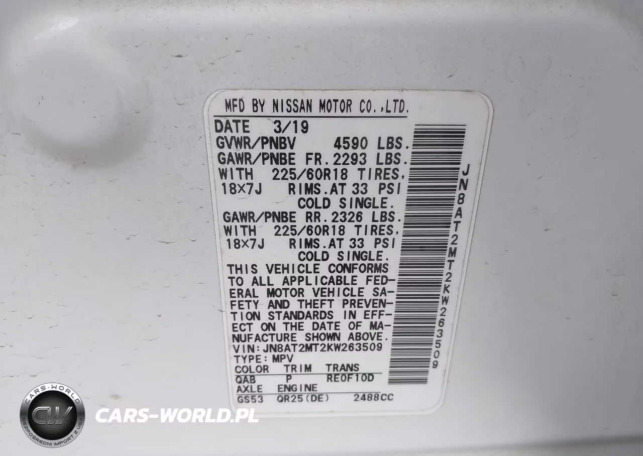 2019 Nissan Rogue Sv VIN:JN8AT2MT2KW263509 - 9