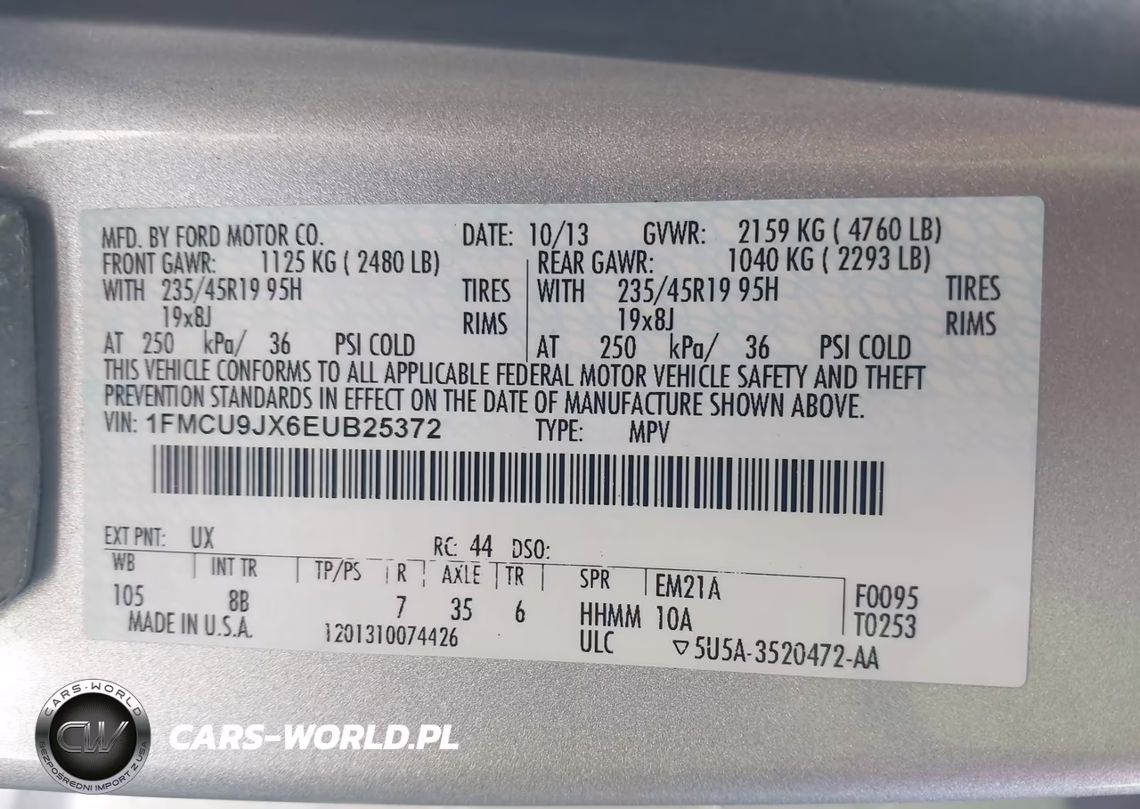 2014 Ford Escape Titanium VIN:1FMCU9JX6EUB25372 - 9