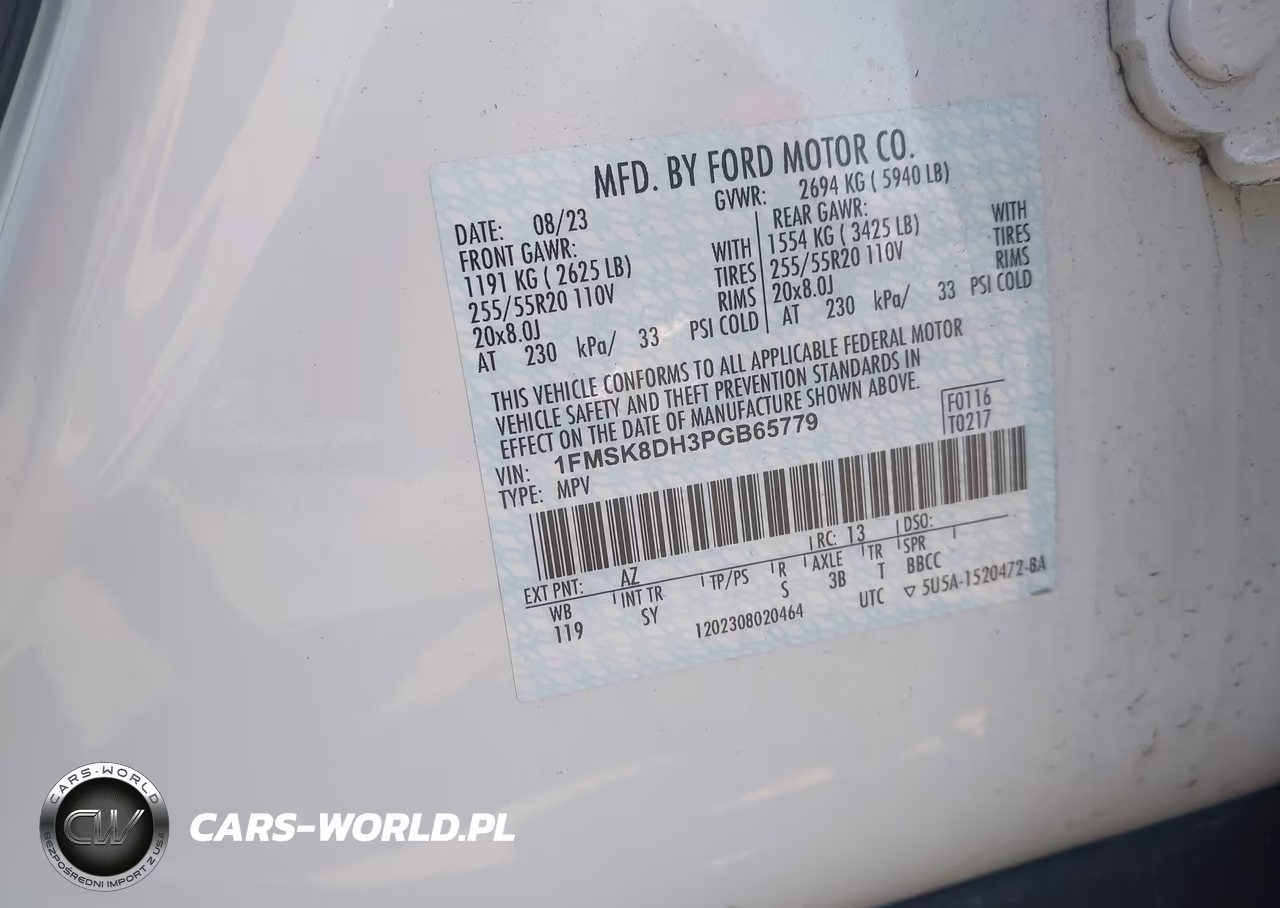 2023 Ford Explorer Xlt VIN:1FMSK8DH3PGB65779 - 9