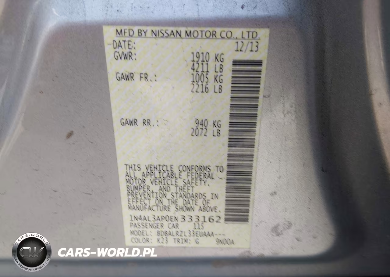2014 Nissan Altima 2.5 S VIN:1N4AL3AP0EN333162 - 9