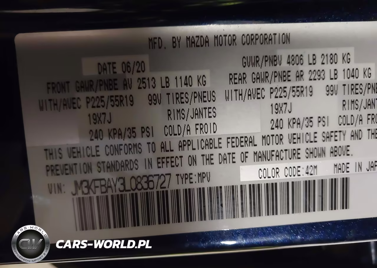 2020 Mazda Cx-5 Grand Touring Reserve VIN:JM3KFBAY3L0836727 - 9