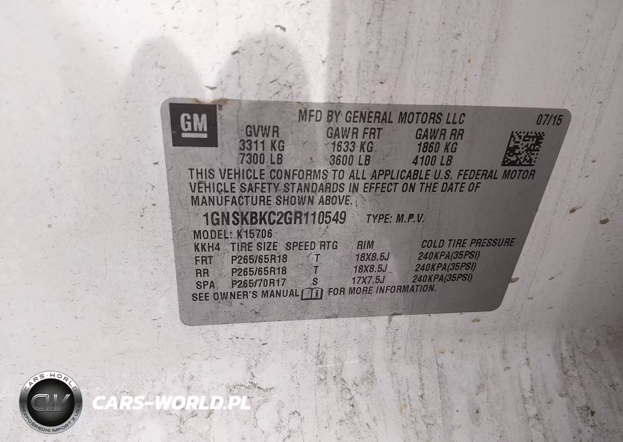 2016 Chevrolet Tahoe Lt VIN:1GNSKBKC2GR110549 - 9
