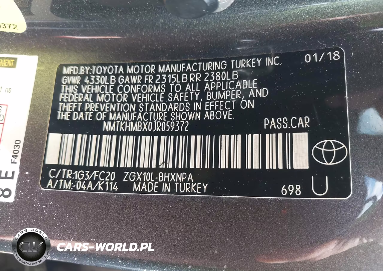 2018 Toyota C-Hr Xle VIN:NMTKHMBX0JR059372 - 9