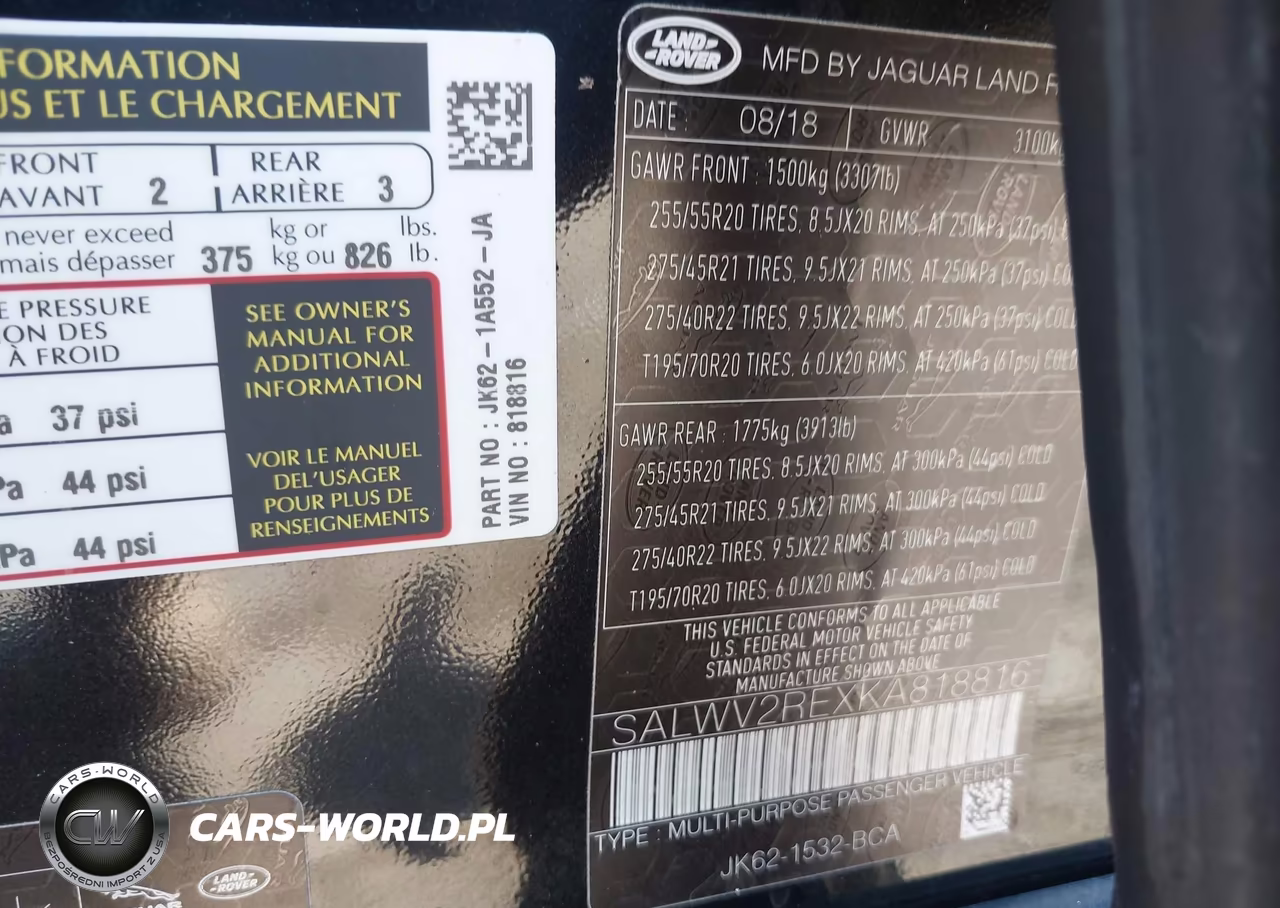 2019 Land Rover Range Rover Sport Autobiography VIN:SALWV2REXKA818816 - 9
