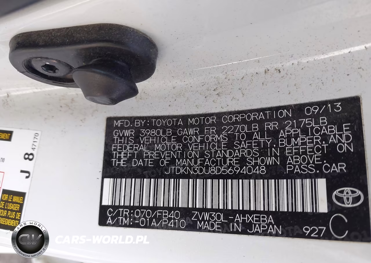 2013 Toyota Prius Two VIN:JTDKN3DU8D5694048 - 9