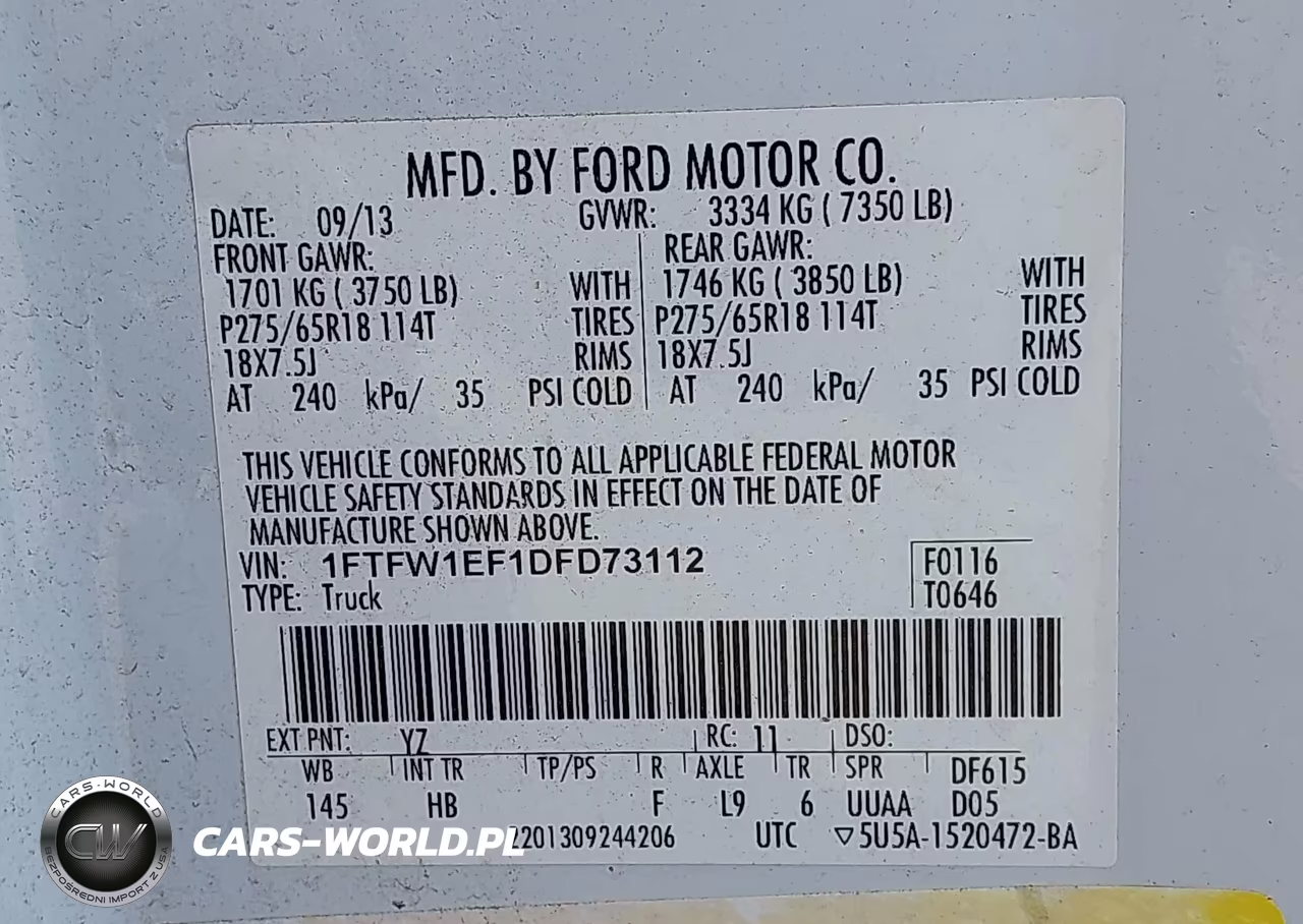 2013 Ford F-150 Lariat VIN:1FTFW1EF1DFD73112 - 9