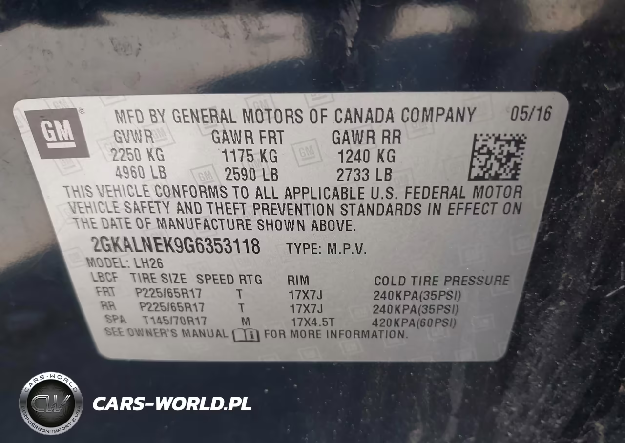 2016 GMC Terrain Sle-2 VIN:2GKALNEK9G6353118 - 9