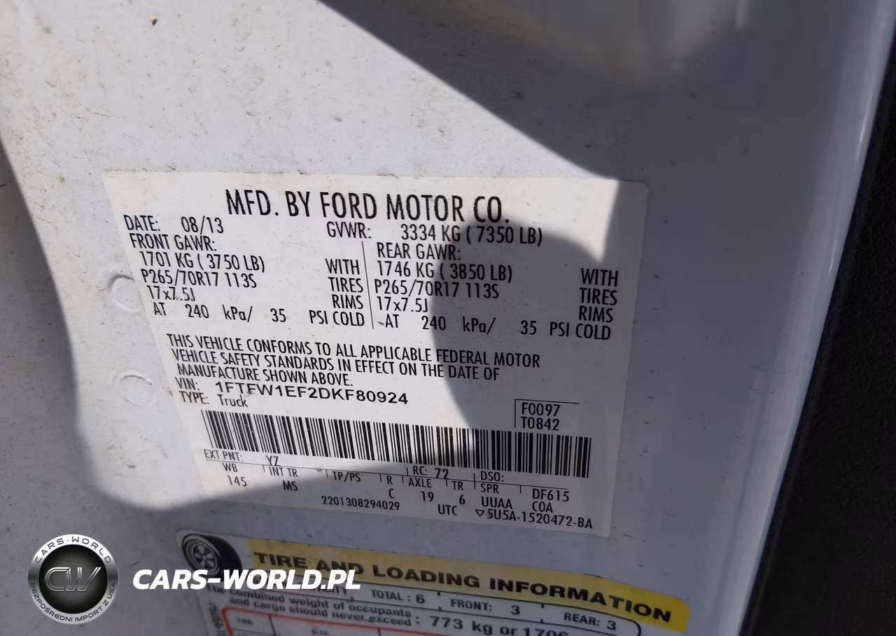 2013 Ford F-150 Xlt VIN:1FTFW1EF2DKF80924 - 9
