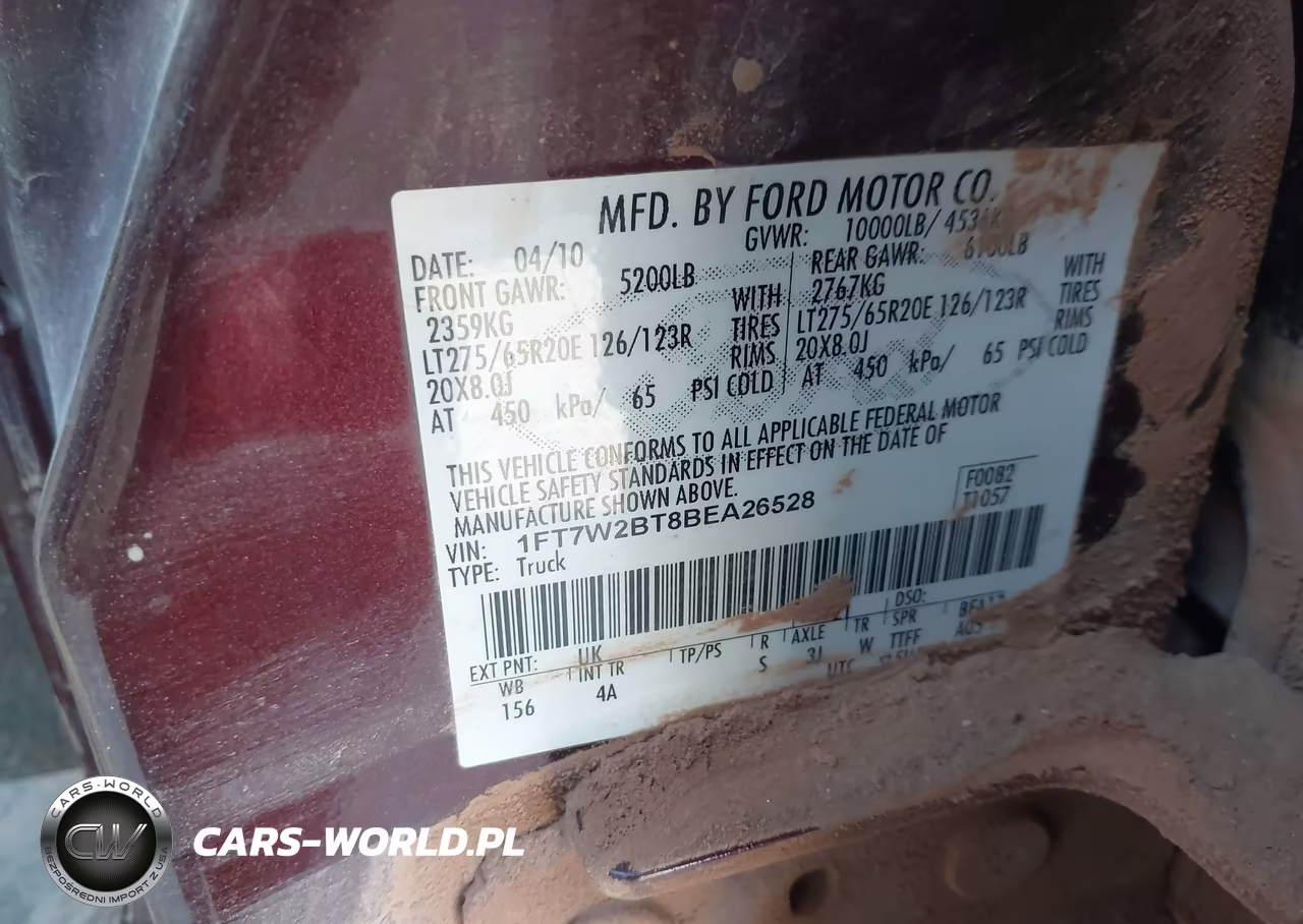 2011 Ford F250 Super Duty VIN:1FT7W2BT8BEA26528 - 9