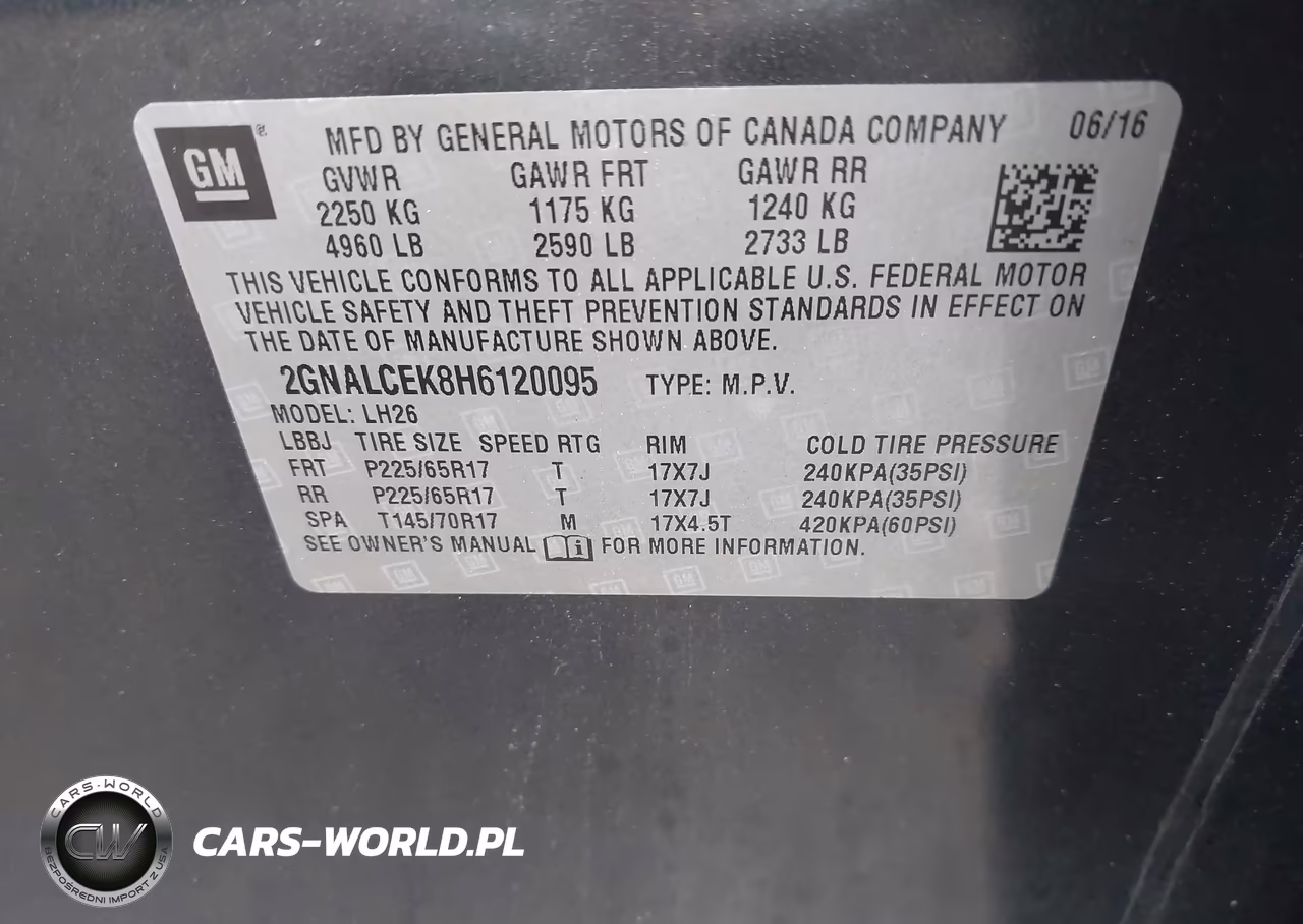 2017 Chevrolet Equinox Lt VIN:2GNALCEK8H6120095 - 9