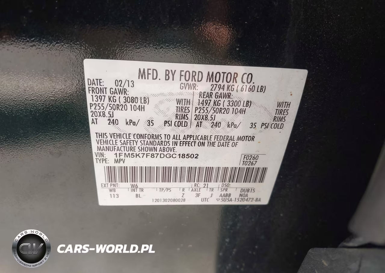2013 Ford Explorer Limited VIN:1FM5K7F87DGC18502 - 9