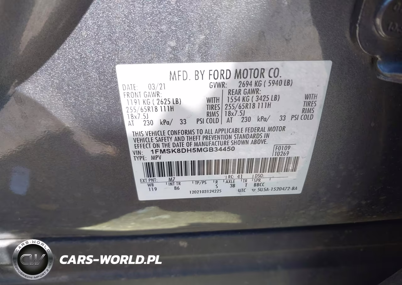 2021 Ford Explorer Xlt VIN:1FMSK8DH5MGB34450 - 9