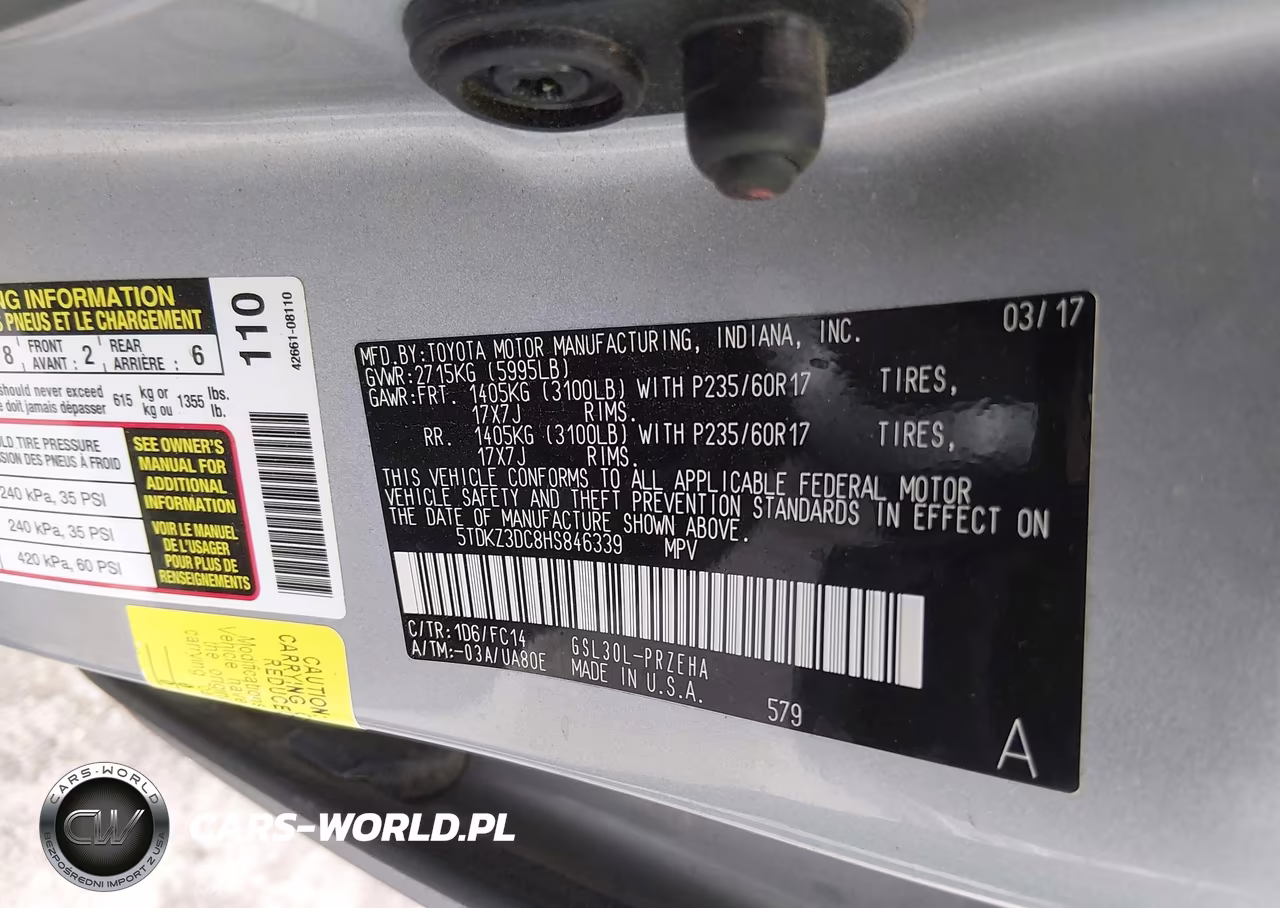 2017 Toyota Sienna Le 8 Passenger VIN:5TDKZ3DC8HS846339 - 9