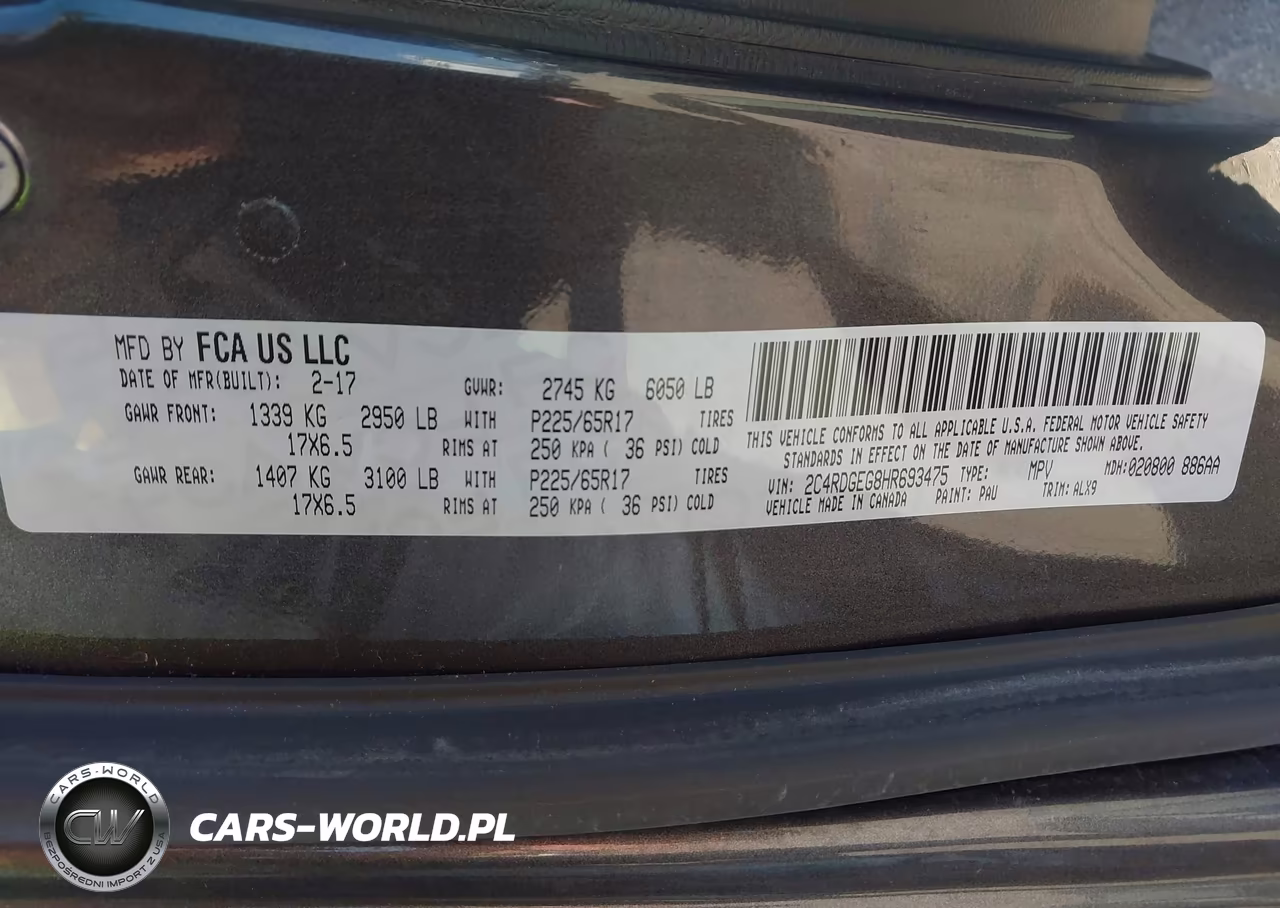 2017 Dodge Grand Caravan Gt VIN:2C4RDGEG8HR693475 - 9