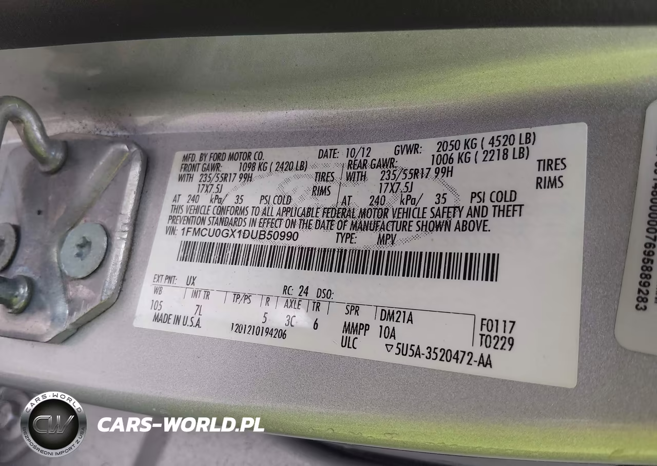 2013 Ford Escape Se VIN:1FMCU0GX1DUB50990 - 9