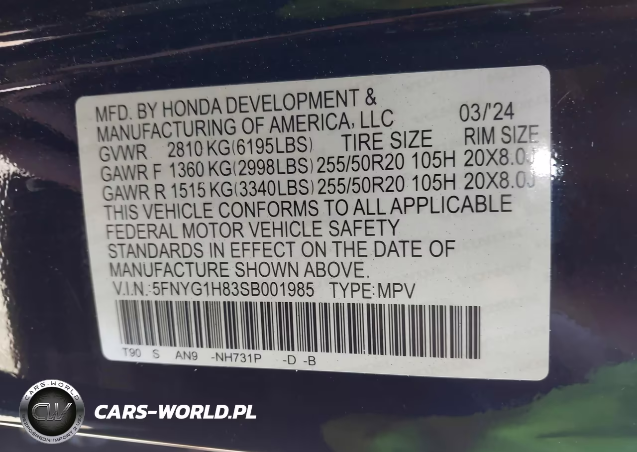 2025 Honda Pilot Elite VIN:5FNYG1H83SB001985 - 9
