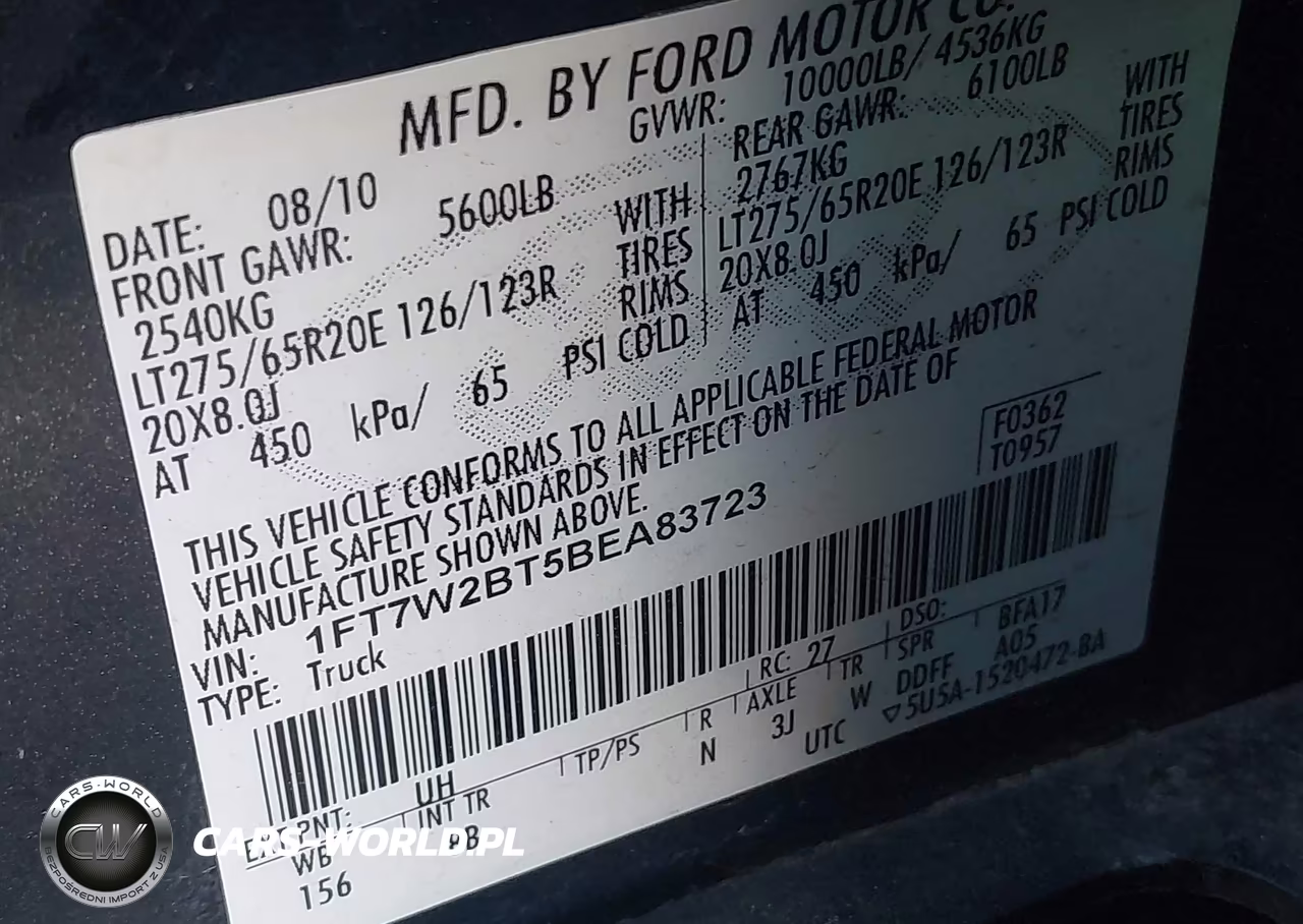 2011 Ford F-250 Lariat VIN:1FT7W2BT5BEA83723 - 9