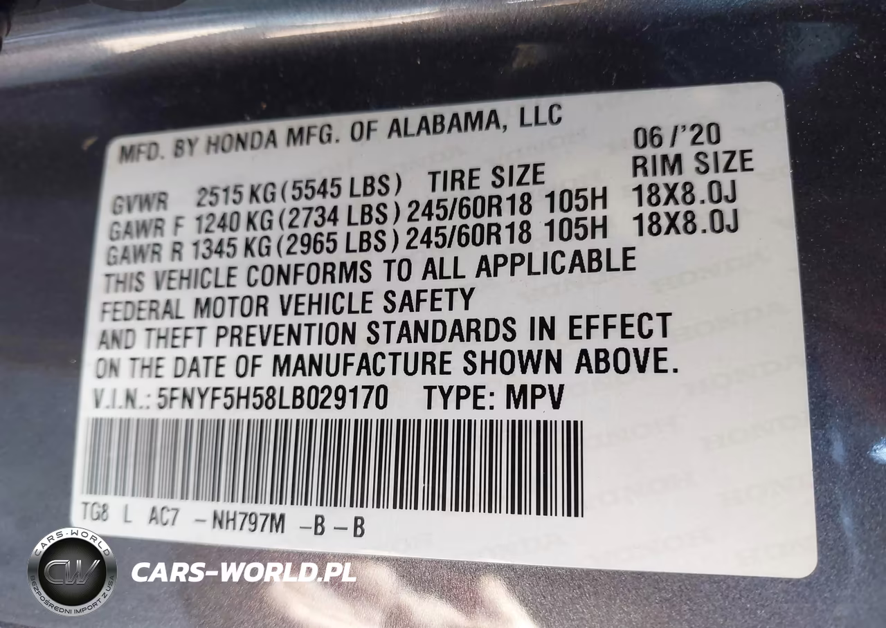2020 Honda Pilot 2Wd Ex-L VIN:5FNYF5H58LB029170 - 9