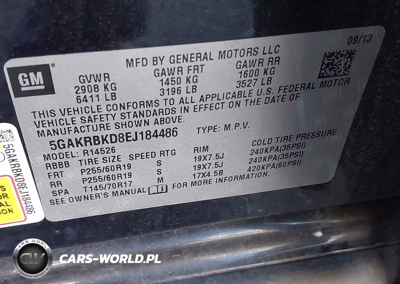 2014 Buick Enclave Leather VIN:5GAKRBKD8EJ184486 - 9