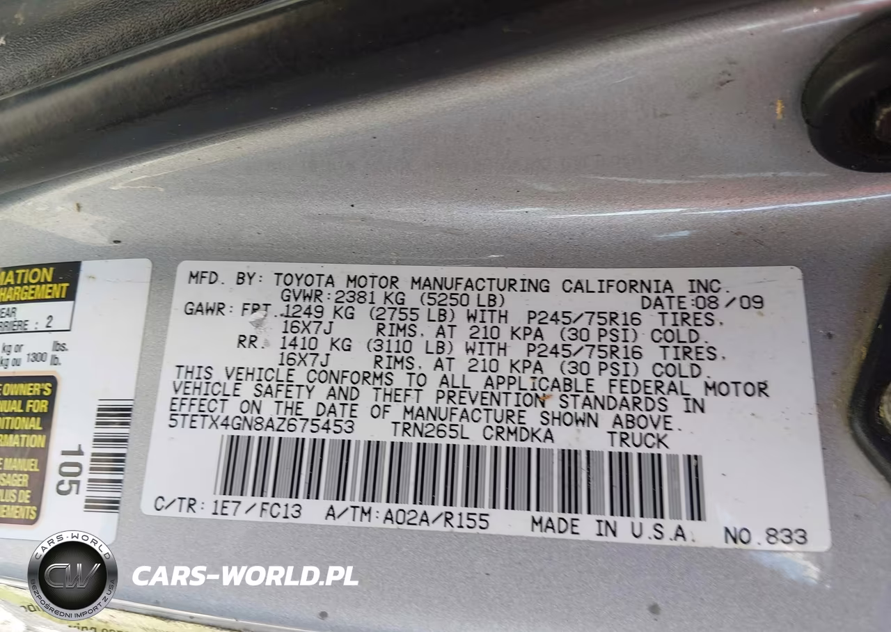 2010 Toyota Tacoma Prerunner VIN:5TETX4GN8AZ675453 - 9