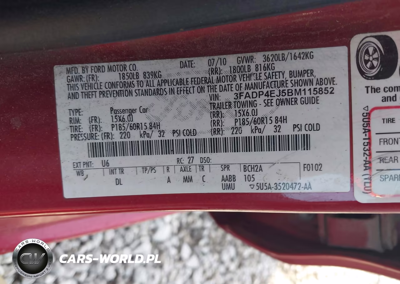 2011 Ford Fiesta Se VIN:3FADP4EJ5BM115852 - 9