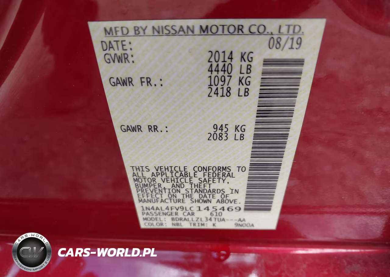 2020 Nissan Altima Platinum Vc-Turbo Fwd VIN:1N4AL4FV9LC145469 - 9