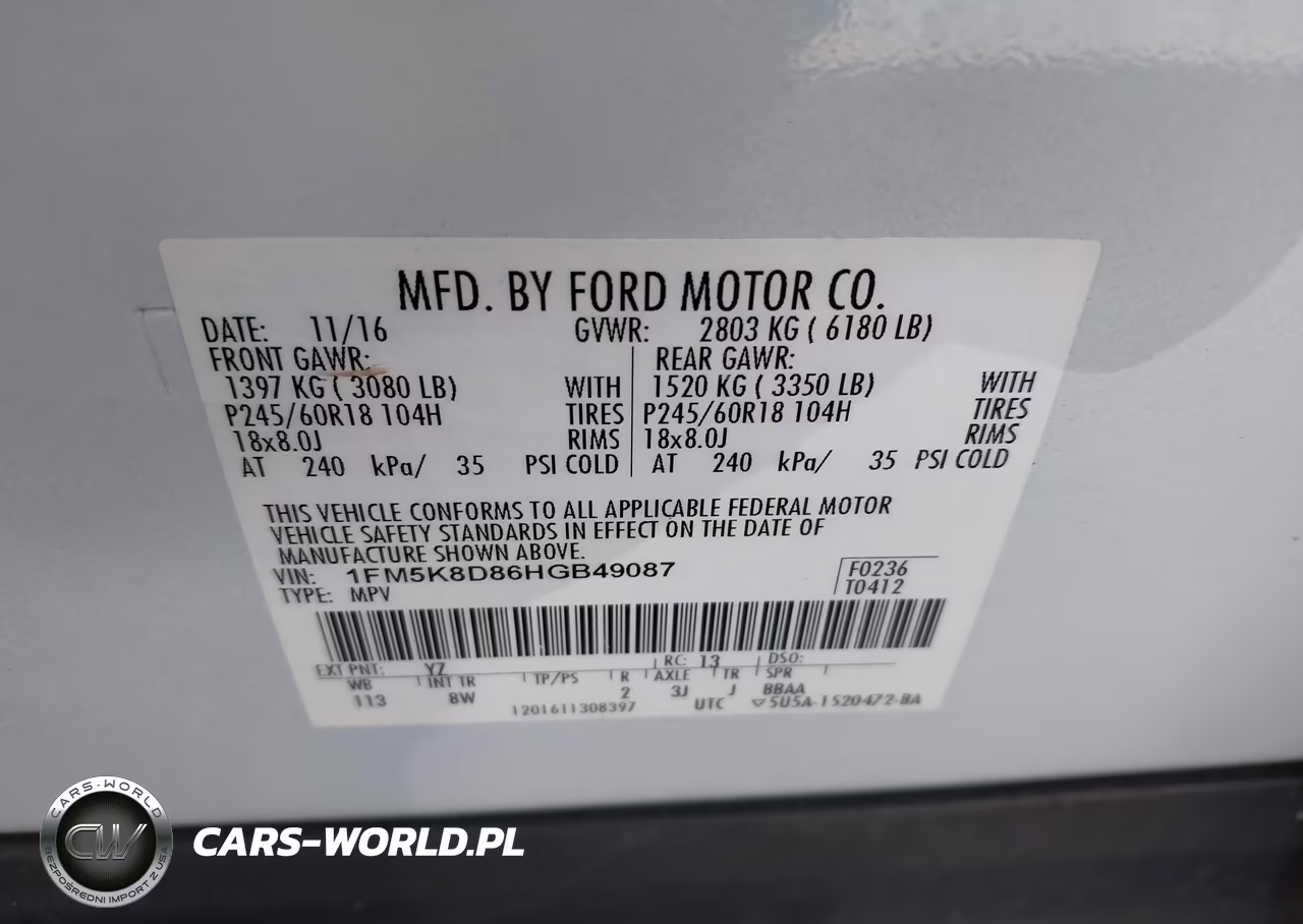 2017 Ford Explorer Xlt VIN:1FM5K8D86HGB49087 - 9