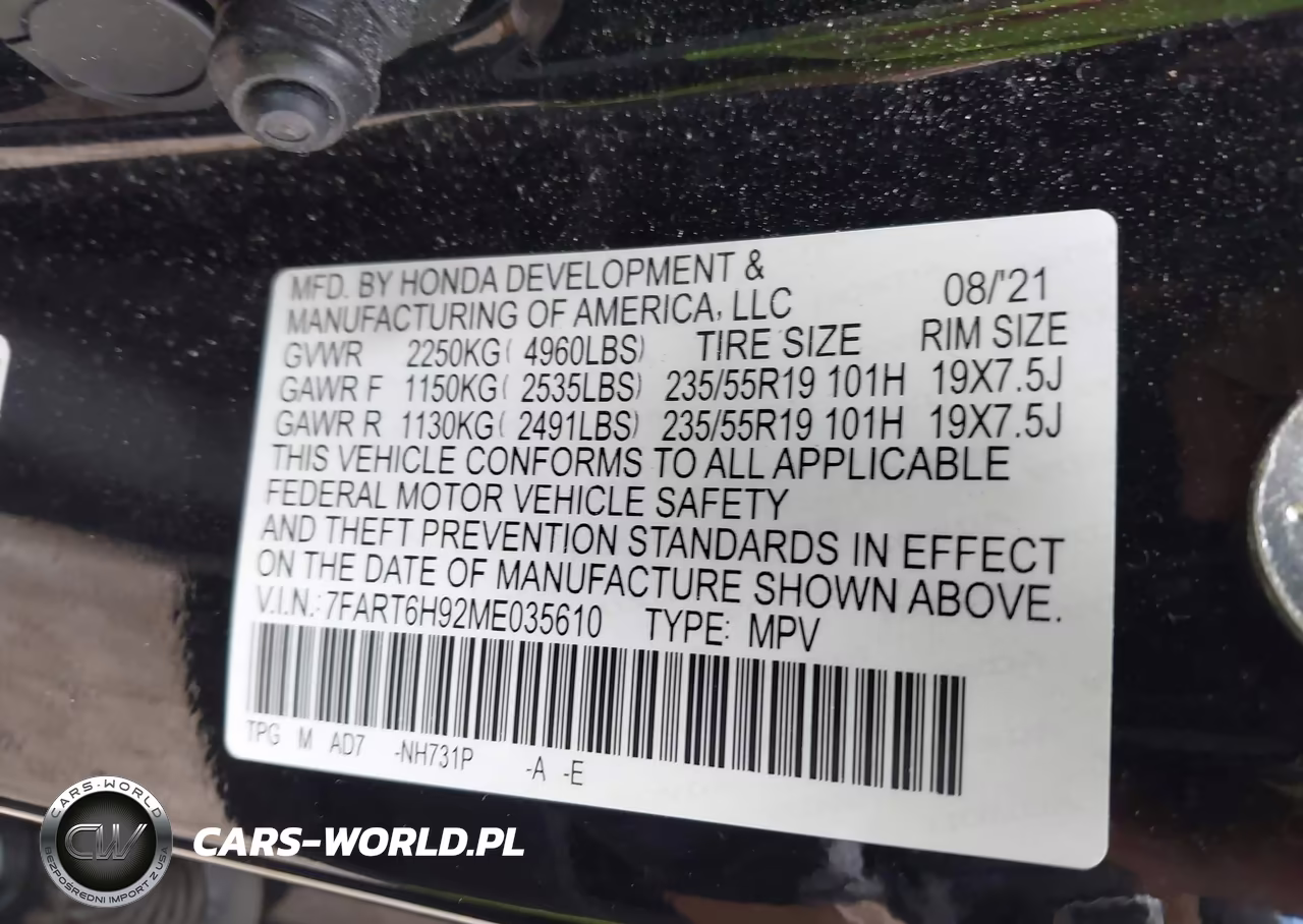 2021 Honda Cr-V Hybrid Touring VIN:7FART6H92ME035610 - 9