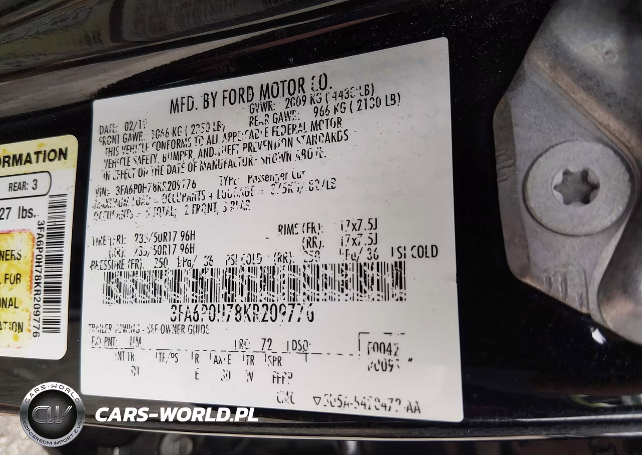2019 Ford Fusion Se VIN:3FA6P0H78KR209776 - 9